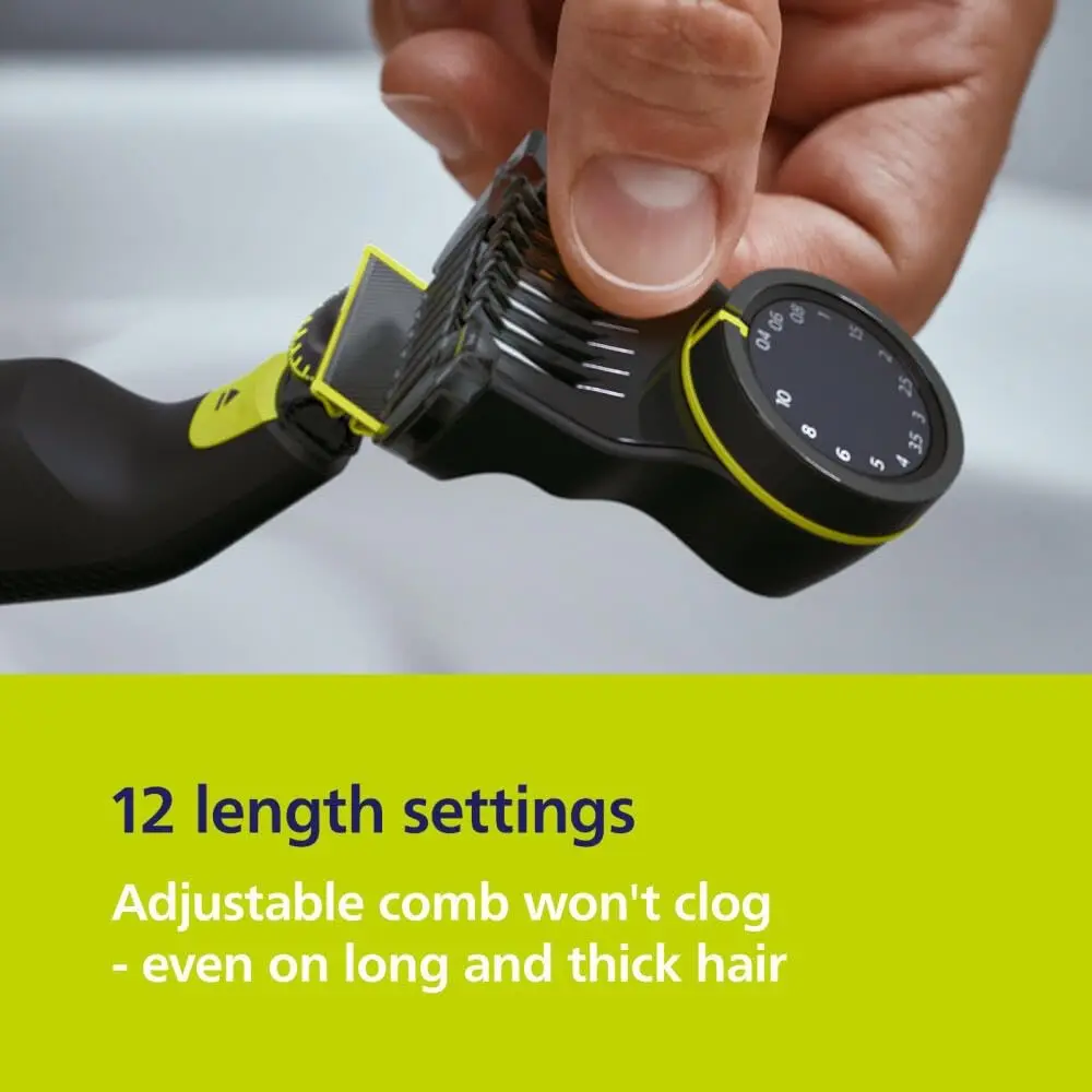 Philips OneBlade 360 Pro Hybrid Electric Shaver & Trimmer, with 12-in-1 Comb, QP6531/70