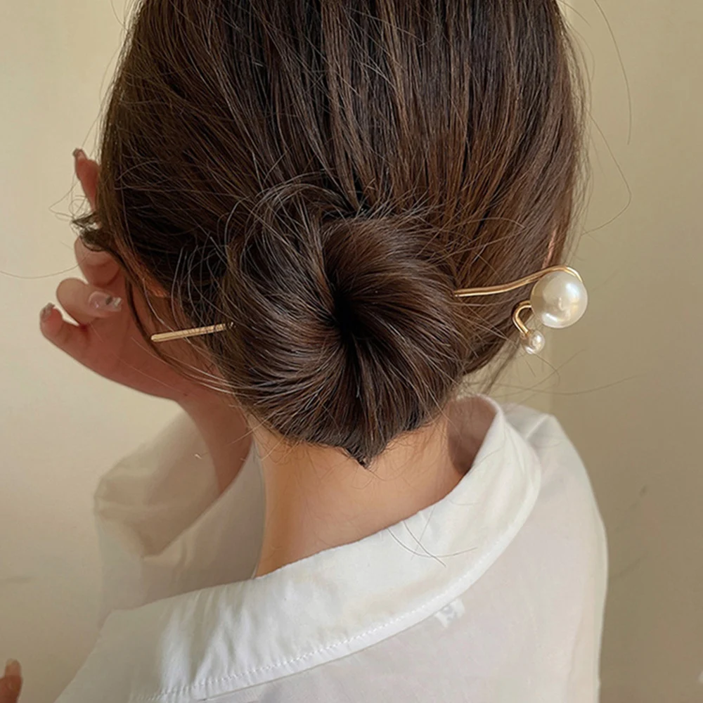 Gancho de cabelo minimalista com pérola estilo chinês_voghion.com