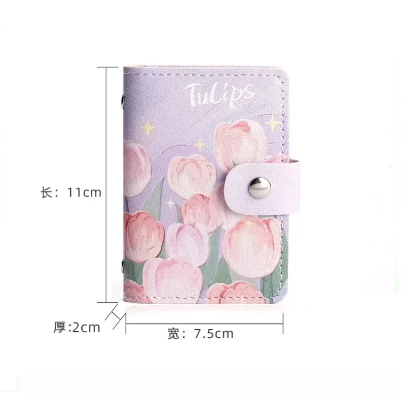 Women's Multi Slot Card Case Credit Card Holder ID Badge Holder Protective Covers Large Capacity Retro Bag Purse