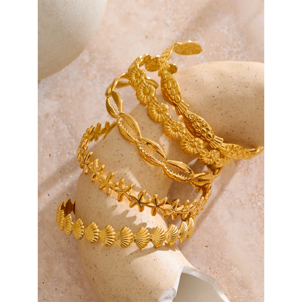 Yhpup Jewelry Cuff Bracelet Shell Style