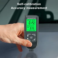Digital Coating Thickness Gauge for Automotive Paint & Metal - HW-300PRO with Backlit LCD, ±(3%+1μm) Precision, 0-2000μm Range, 2