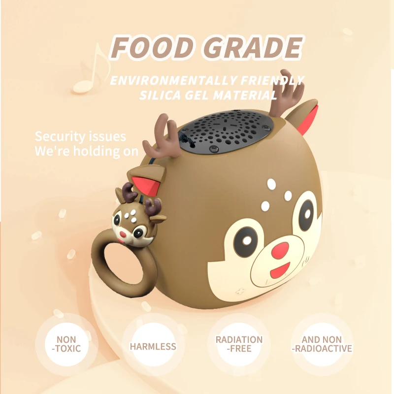 Mini Cute Bluetooth Speaker Portable Lucky Deer Hifi Sound Music Box Wireless TF Card MP3 Music Player IP65 Waterproof Dustproof
