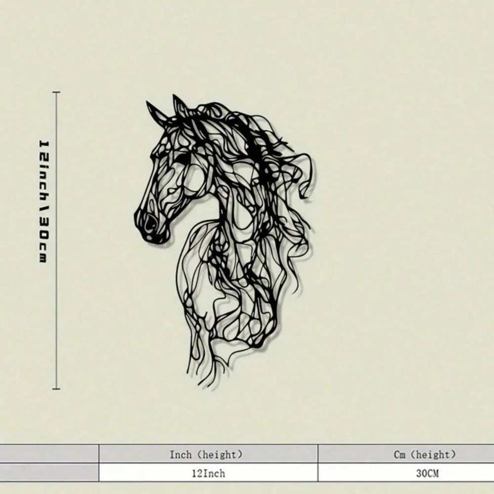 Metal Art Horse Wall Decor, Weather-Resistant Iron Wall Art for Garden, Patio, Indoor, Christmas Gift, Modern Home Decor 2