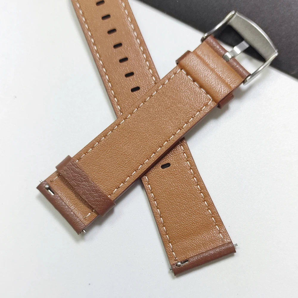 Premium Leather Watch Strap - Soft Replacement Wristband for Smartwatches (20mm/22mm)