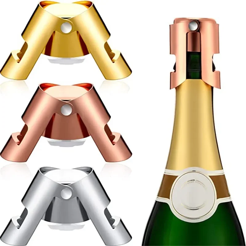 

1PC Champagne Stopper Stainless Steel Champagne Bottle Sealer Sparkling Wine Bottle Plug Sealer Leak-Proof Bubble