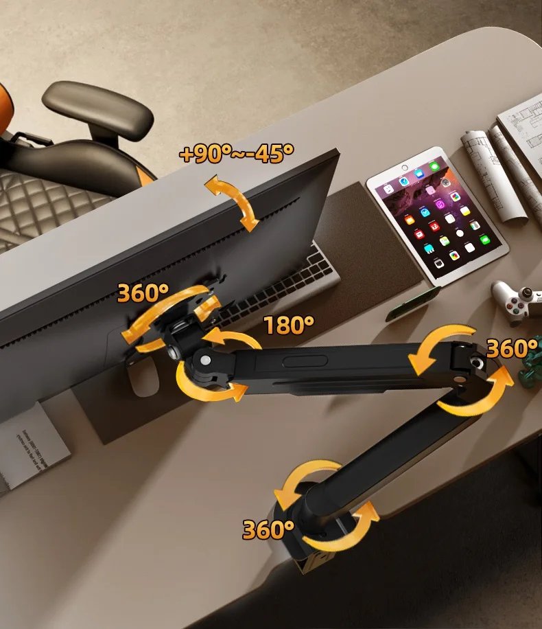 A1 모니터 암 브래킷 14-34인치 풀 모션 가스 스프링 데스크 마운트 스탠드 LCD LED PC TV 스크린 홀더용
