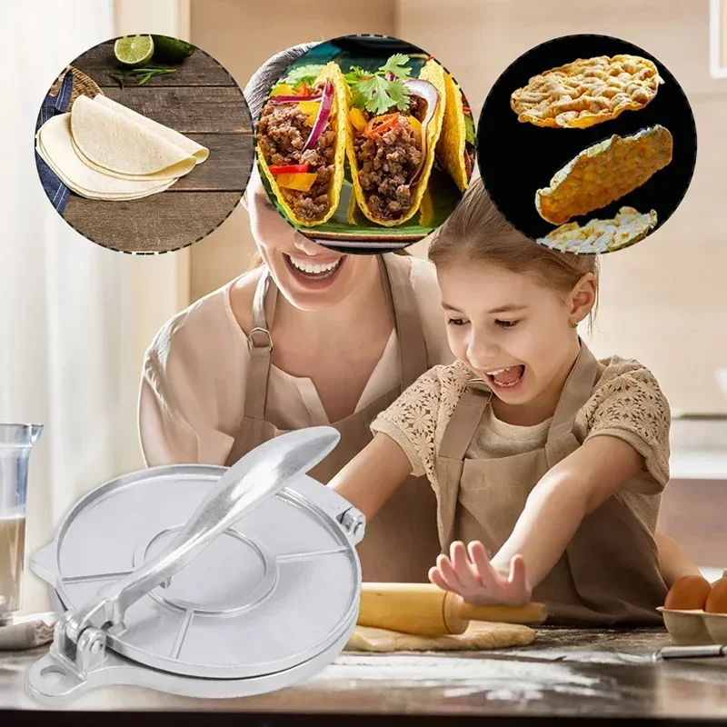 Tortilla Press 1pc Tortilla Press Maker Aluminium Alloy Manual Corn Tortillas Dough Pressing Tools Kitchen Bakeware Cooking Accessories