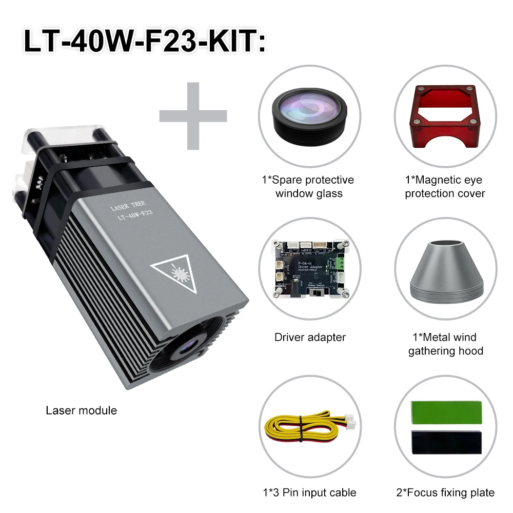 LASER TREE 4W 5W Optical Power Laser Head 450nm Blue Light TTL PWM Module For Laser Engraver Wood Cutting  DIY Woodworking Tools