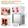 Commercial Beverage Dispenser, Towallmark 2 Tanks 5.28 Gallon 20L Commercial Juice Dispenser, 10 Liter Per Tank, 280W 3