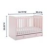 4-in-1 Convertible Crib with Storage Drawer - Greenguard Gold Certified, Blush Pink/Dark Pink 5