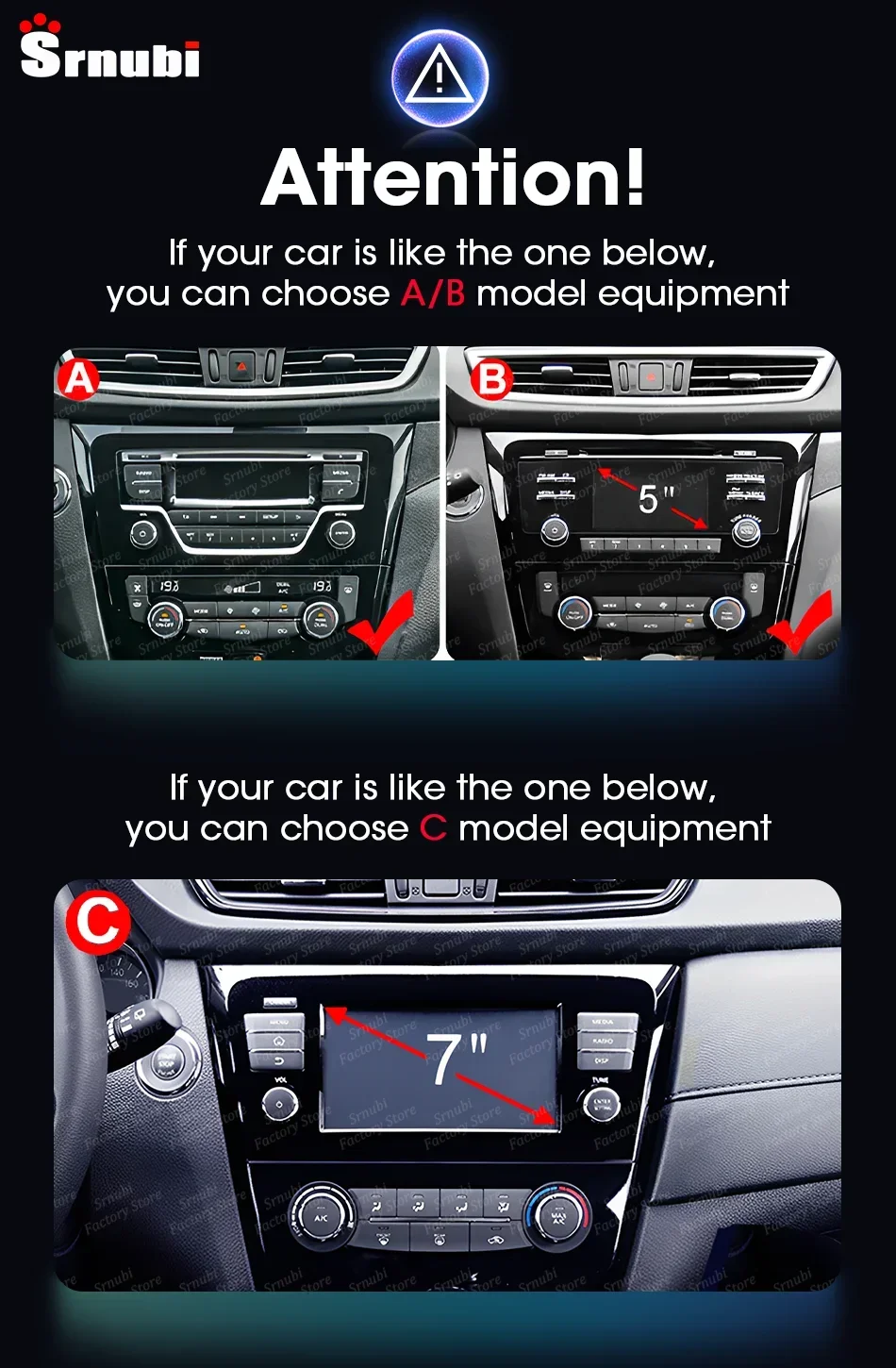 Srnubi 2Din Android 14 Autoradio für Nissan Qashqai 2 J11 X-Trail 3 Rogue T32 2013-2017 Multimedia-Player Carplay Auto 4G+Wifi – Detail 1