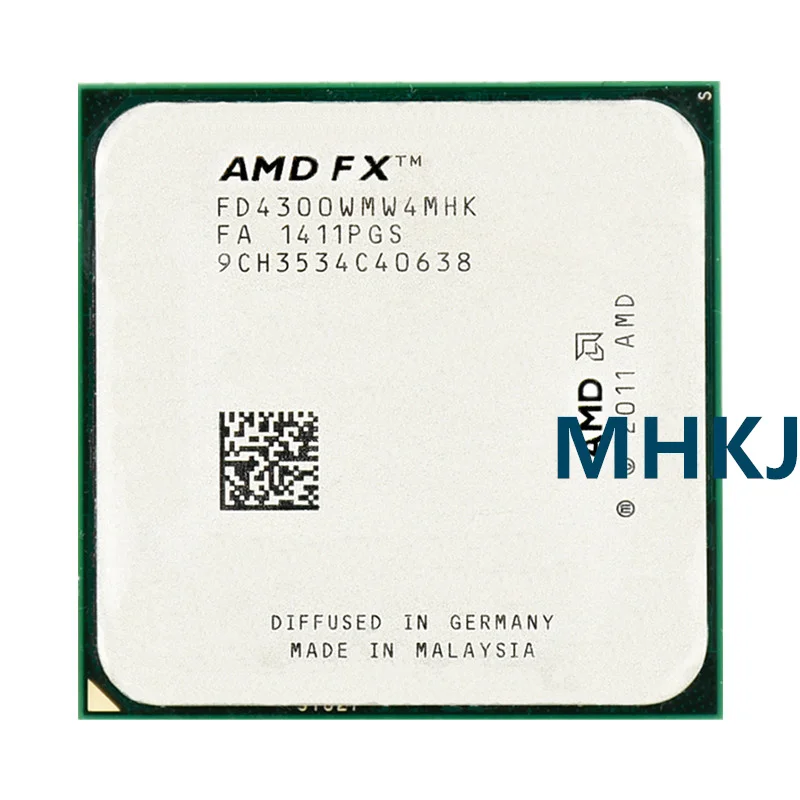 AMD FX 시리즈 FX4300 3.8GHz 쿼드코어 CPU 프로세서, FX 4300 FD4300WMW4MHK 95W 소켓 ...