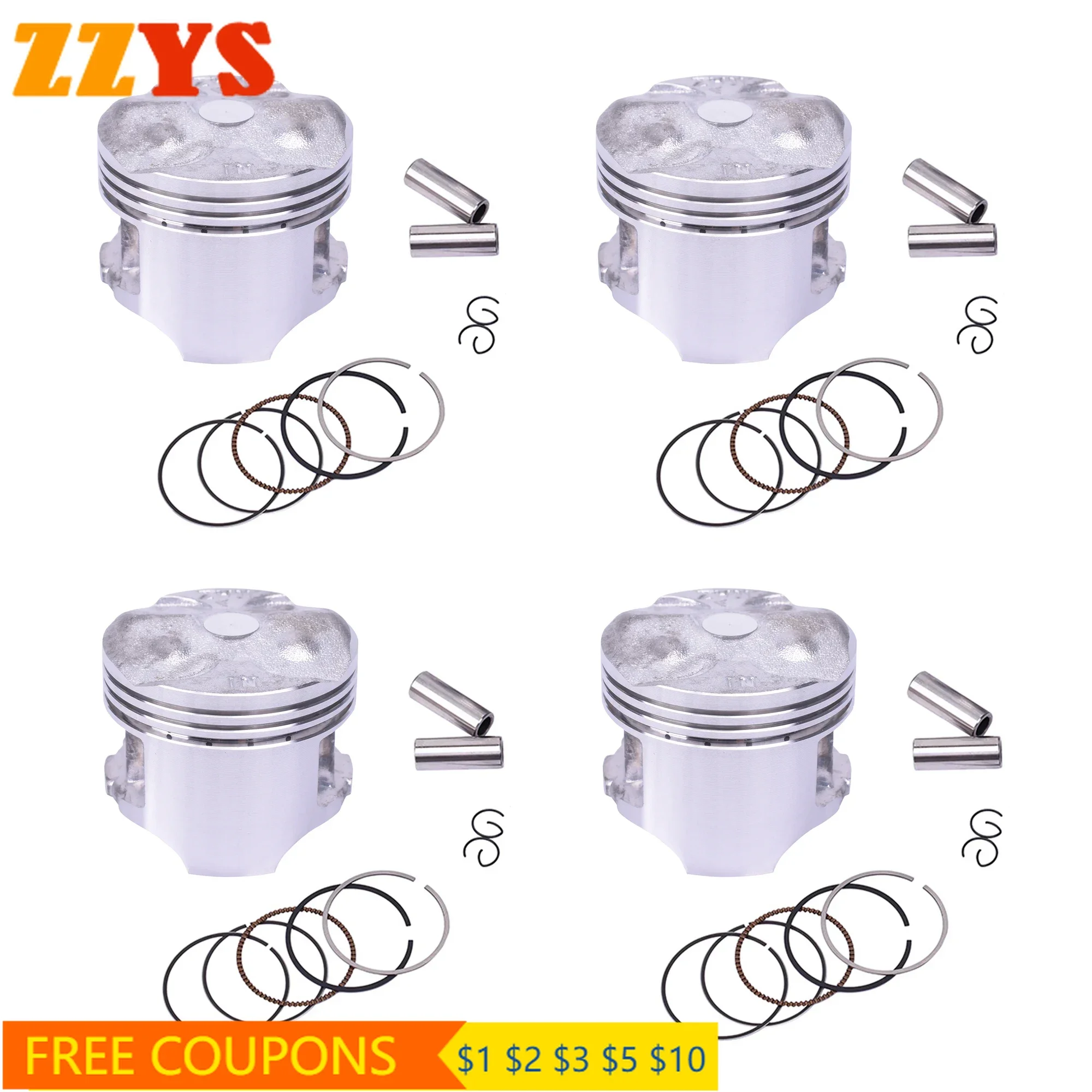 

4pc 48.5mm 48.75mm 49mm 49.25mm 49.5mm STD~+100 +25 0.25 0.5 0.75 1.0 Motorcycle Piston Rings For Honda CB250 CB Jade 250 91-94