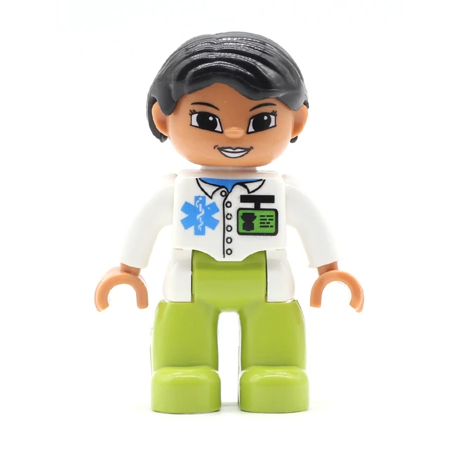 Big Size Action Figures City Princess Policemen Family Building Block Doll Character Accessory Toys Assembly Children Kids Gift Nurse