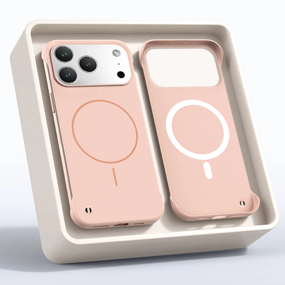 Ultra Thin Matte Frameless Magnetic Phone Case with Wireless Charging Compatibility