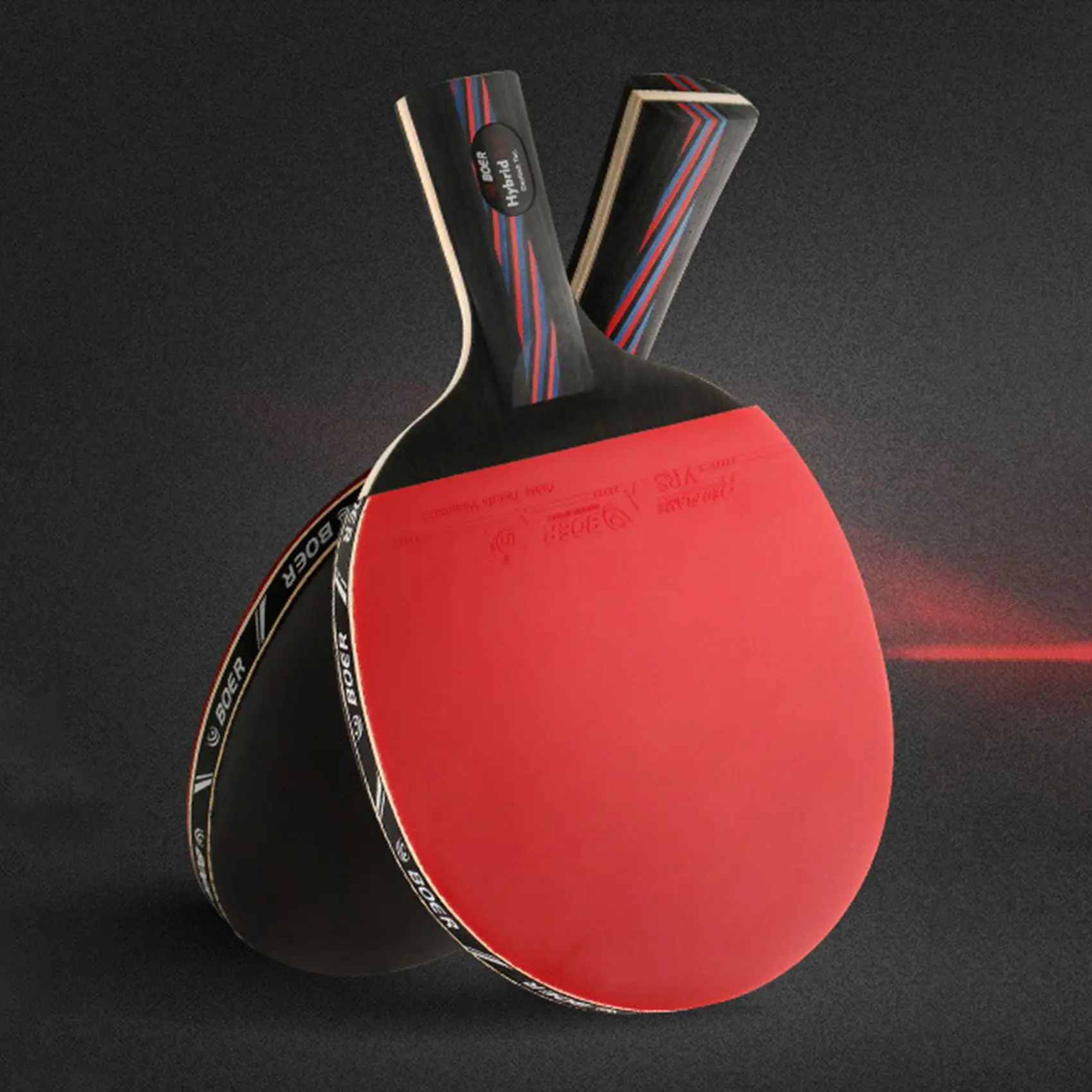 Boer Carbon Fiber Table Tennis Racket Blade Ping Pong Racket Bat for Adult Club Training with Storage Bag Long Handle