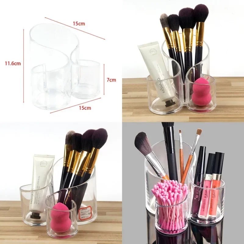 Transparent Acrylic Makeup Organizer Cosmetic Brush Storage Box for Eyebrow Pencil Lipstick Nail Polish Plastic Beauty Egg Case 6