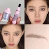 Tint Eyebrows Cream Water Eyebrow Pencil Hairline 2IN1Waterproof Natural Black Brown Ink Press Wild Eyebrow Enhancers Pen Makeup 2