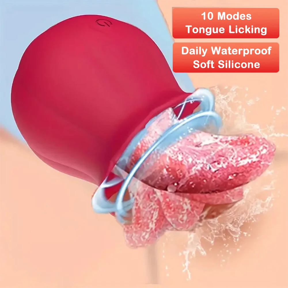 Zunge Lecken Vibrator für Frauen Leistungsstarke Weibliche Rose-spielzeug Oral Nippel Klitoris Klitoris Stimulator Massage Erwachsene Waren Sex Spielzeug 1