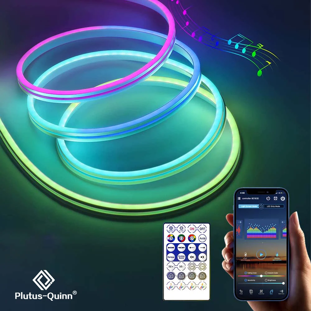 WiFi APP Control Dream Color Led Neon Strip Lights Alexa Voice 12V Гибкий тв-компьютер Подсветка