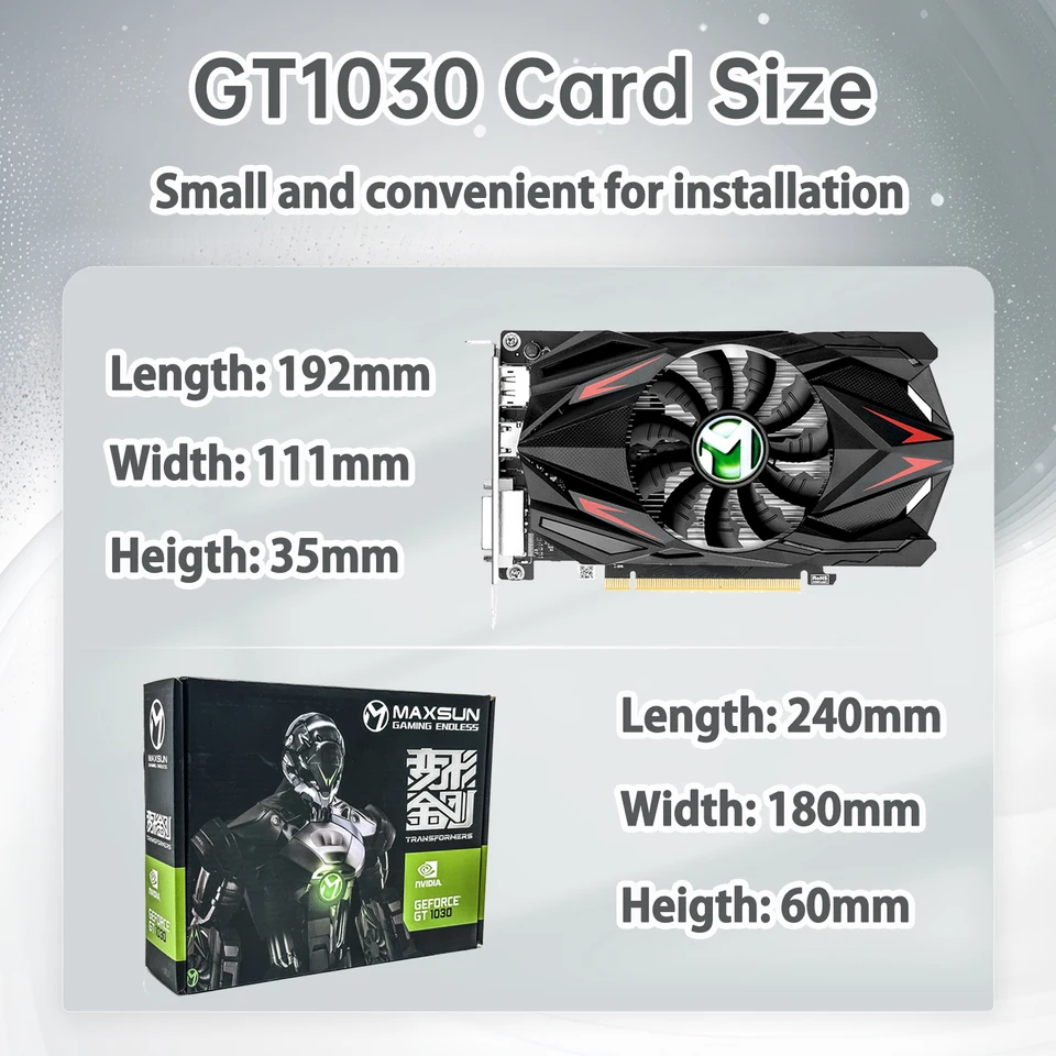 Gtx 1080 MAXSUN GEFORCE GT 1030 2GB GDDR5 Graphics Card GPU Mini