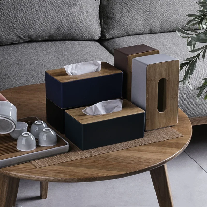 

Wood Paper Box Container Tissue Box Napkin Holder Case Storage Box Home Table Decoration