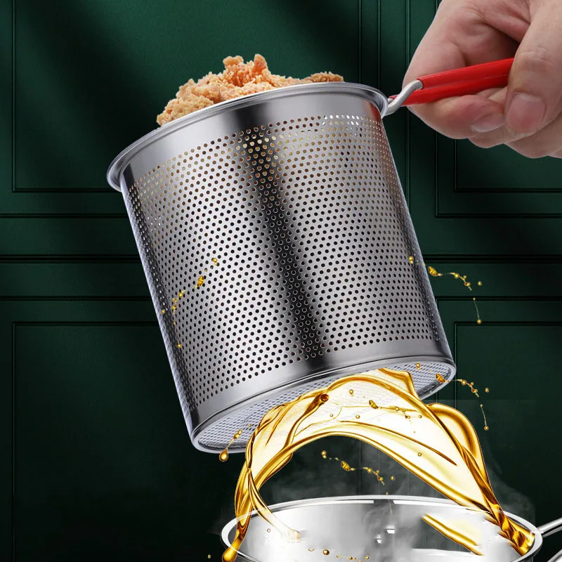 1200ML Deep Frying Pot 304 Stainless Steel Kitchen Fryer With Strainer Tempura Fryer Pan Chicken Fried Home Cooking Tools 3 1200ML Deep Frying Pot 304 Stainless Steel Kitchen Fryer With Strainer Tempura Fryer Pan Chicken Fried Home Cooking Tools 3