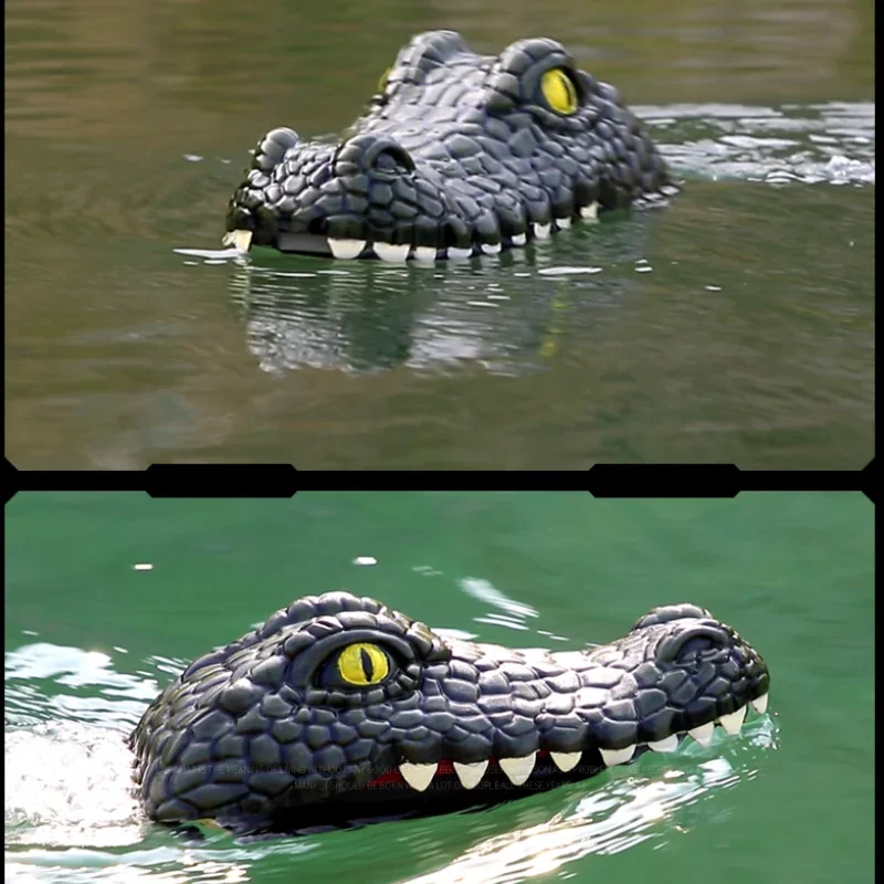 RC Crocodile Head Boat Remote Control High Speed Boat Kids Toys Boys Joke Alligator Decoy Pool Water River Game Spoof Party Gift 5