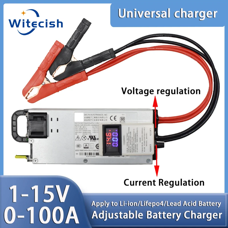 Ladegerät RC 3-15V 2-50A mit Krokodilzangen, Stecker UK/EU/AU/US