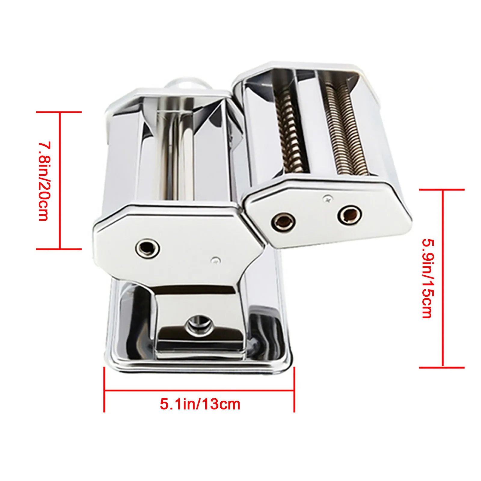 Stainless Steel Manual Noodle Maker With Adjustable Thickness Settings Perfect for Homemade Spaghetti and Lasagna (Silver)