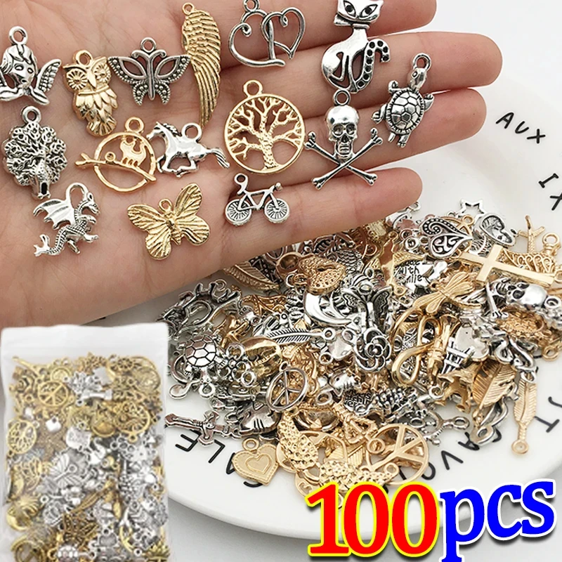 30/100pcs Vintage Metal Charms 1