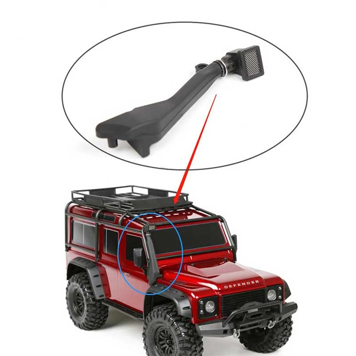 BAAU 3X Black Rubber Snorkel for 1/10 RC Crawler Car -4 TRX4 T4 Accessories