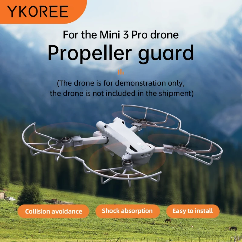 Gros plan sur un protège-hélice anti-collision pour drone, avec fixation par vis sur le moteur.