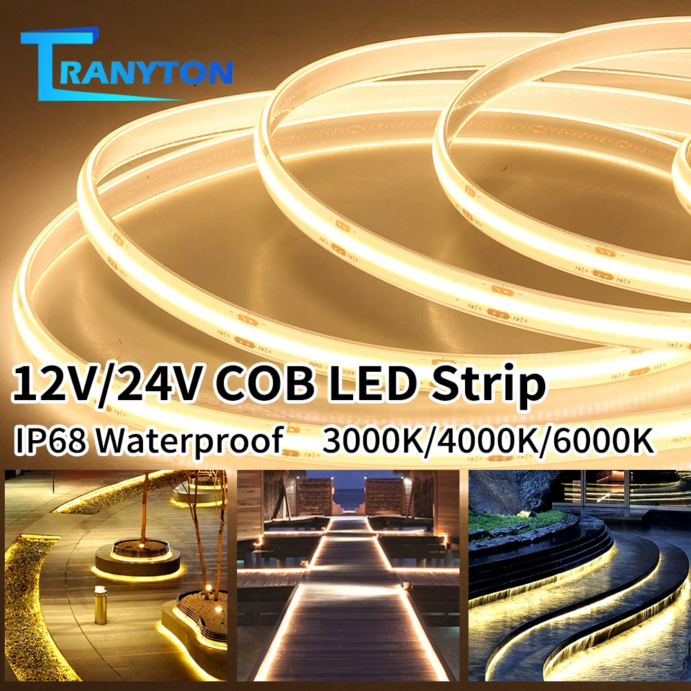 Buy Wholesale China 9w/m White Ip68 480 Leds/m 12/ 24 V Cob Led Strip Light  Flexible Cob Led Modules & Led Strip Lights at USD 2.89