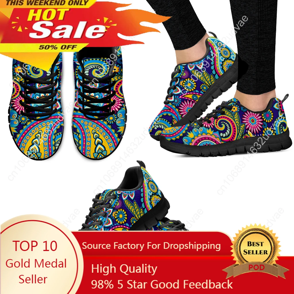 Luxury Brand Bohemia Mandala Flower Print Casual Sneakers for
