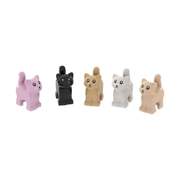 Simpatici animali gatto bambino gattino 80686 pb01 in piedi con bocca nera naso e occhi modello Building Block giocattoli MOC giocattoli per bambini