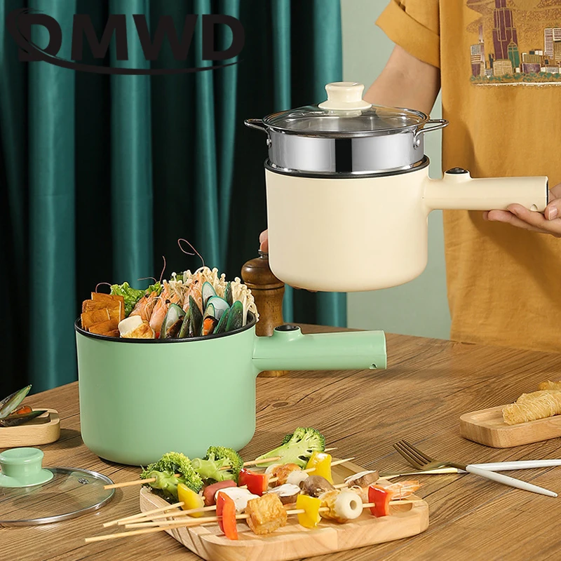DMWD Multifunctional Cooking Pot Mini Hotpot Electric Skillet Non-stick Omelette Frying Pan Noodle Food Stew Soup Heater 220V 3