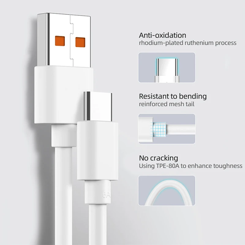 Xiaomi 6A 120W 90W 67W 55W 33W USB Type C Turbo Fast Charge Cable For Mi 14...