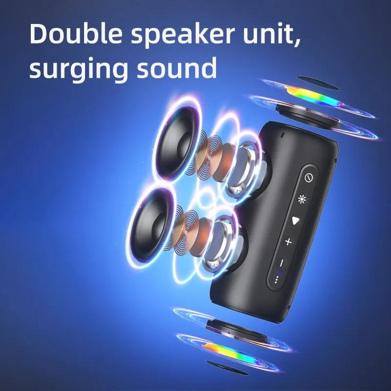 록 미아 20W 무선 스피커 EBS-608 강력한베이스 RGB 라이트 블루투스 5.3 긴 재생 시간 Hifi Boombox
