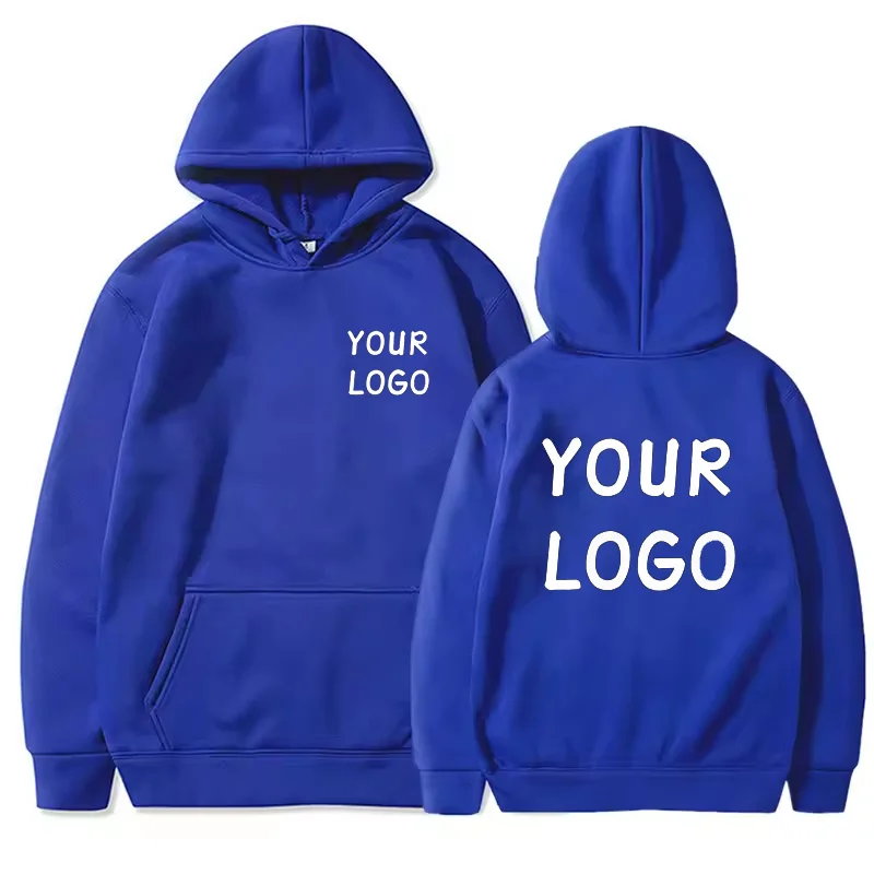 Fai da te Personalizza il logo del tuo marchio Uomo Donna Felpa con cappuccio casual Top Pullover tinta unita Felpa con personalità di strada Regali personalizzati 3