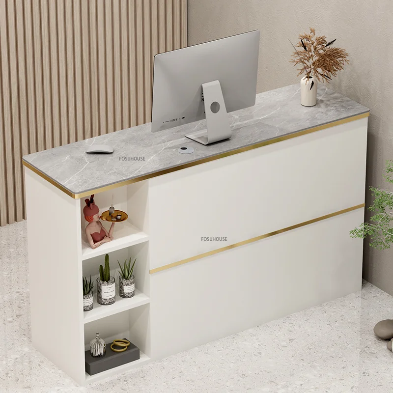 Modern Reception Desks for Beauty Salon Bar Table Shop Counter Commercial Supermarket Clothing Store Cashier Desk Office Tables