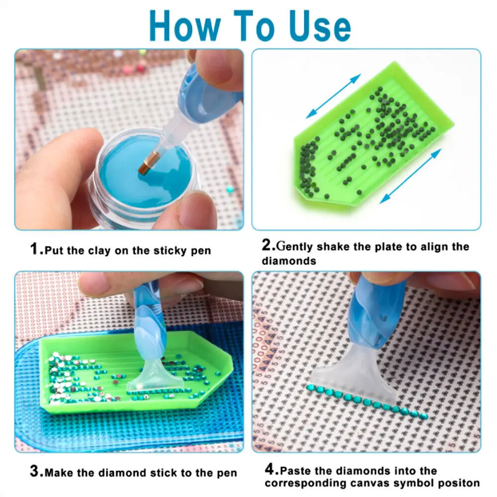 Diamond Painting Pen New Bling It On Embellishment Embroidery Accessory Handemade 12 Colors Round Crystals Hairband Decorations