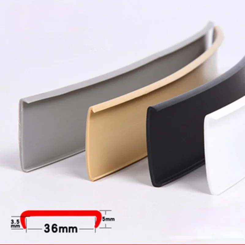 2-Meter U-Profile Edge Banding Veneer Edging for Wood Furniture - Soft PVC in Multiple Colors