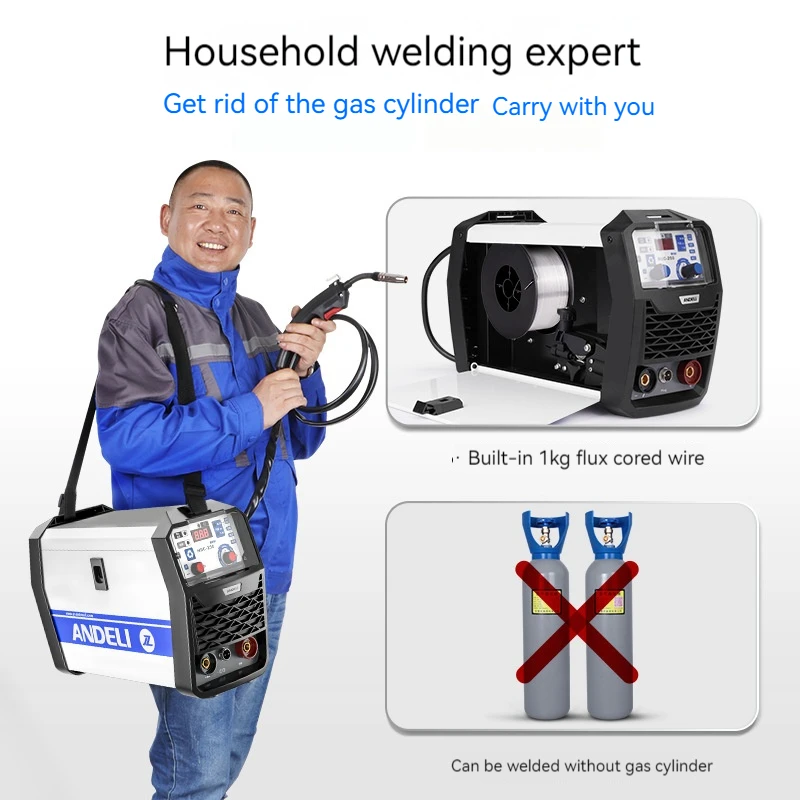 Household Welding Machine Semi-automatic Welding Machine Gas Free Flux Core Wire Inverter 1KG Capacity Welder 220V