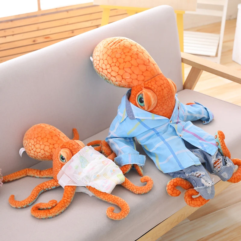 Lifelike Octopus Plush Toy Simulation Stuffed Soft Aquatic Organism Octopus Soft Doll Kids Home Decor Birthday Gift for Children