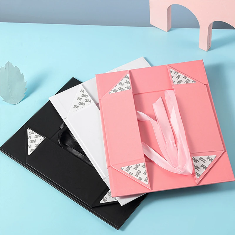 Customized Personalized Bow Ribbon Folding Gift Box, Luxury Collapsible Cardboard Packa... - SKU LCCP1132 - UGI Packaging