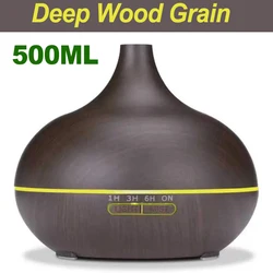 Aroma Diffuser and Cool Mist Humidifier with Quiet Waterless Auto - Off Feature for Home and Office Spaces (Deep Wood Grain)