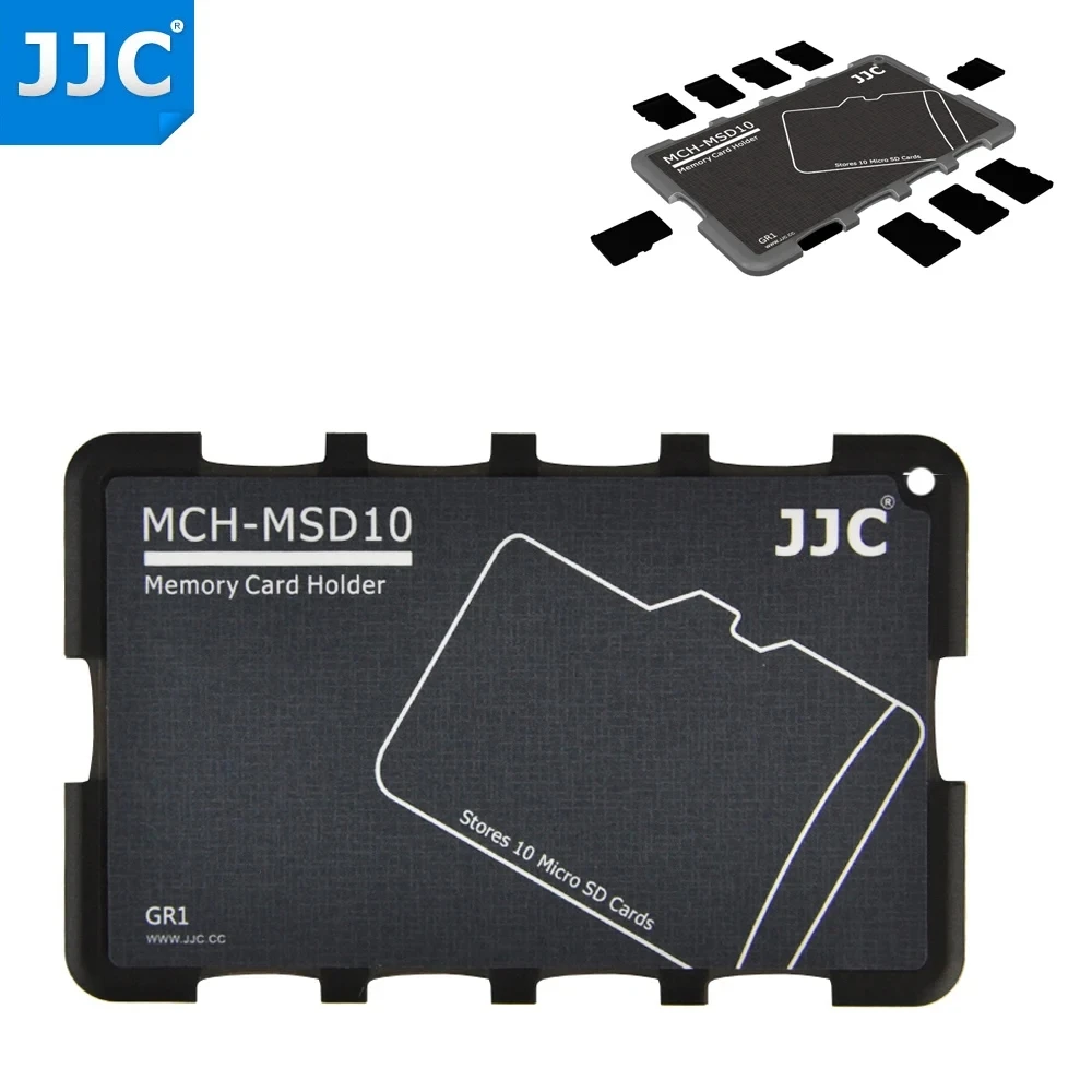 JJC Slim Memory Card Case Holder Anti-Shock Anti-Fall and Scratch Suitable for SD/Micro SD/TF Cards for Photography Enthusiasts