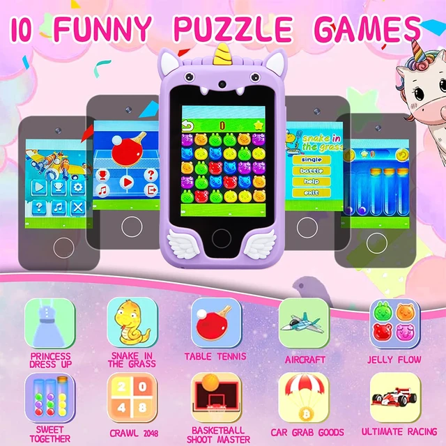 Jouets musicaux pour téléphone intelligent pour enfants, licorne de dessin animé, écran tactile, pour bébés filles et garçons, jouets éducatifs, cadeaux d'anniversaire et de noël 4