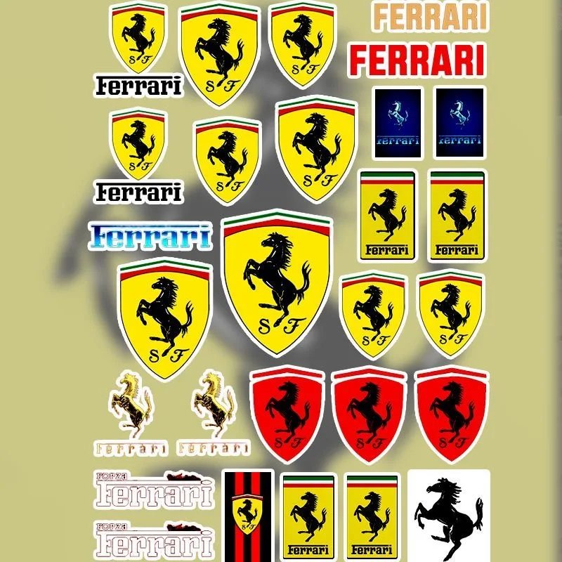 Ferrari creatieve auto en motor decoratieve stickers overzicht
